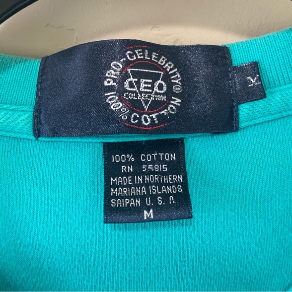 Vintage CEO Pro-Celebrity Boeing 777 Polo Shirt Sz Medium Blue Green Color - Picture 3 of 4